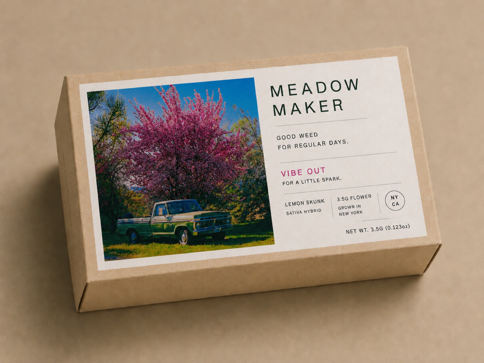 Meadow Maker box — pickup under blossoms